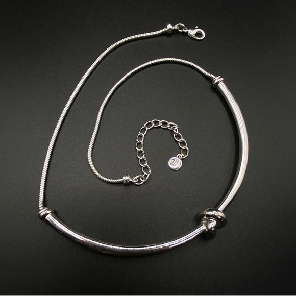 ALFANI Silver Tone Knot Collar Necklace - Picture 2 of 10
